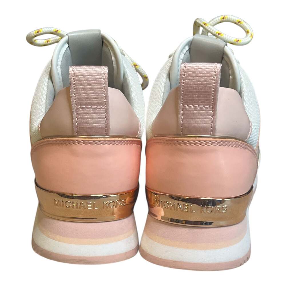 Michael Kors Maddy Color-Block Mixed-Media Trainer Pink/Yellow Sneaker - Picture 6 of 8
